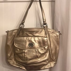 Gold coach purse